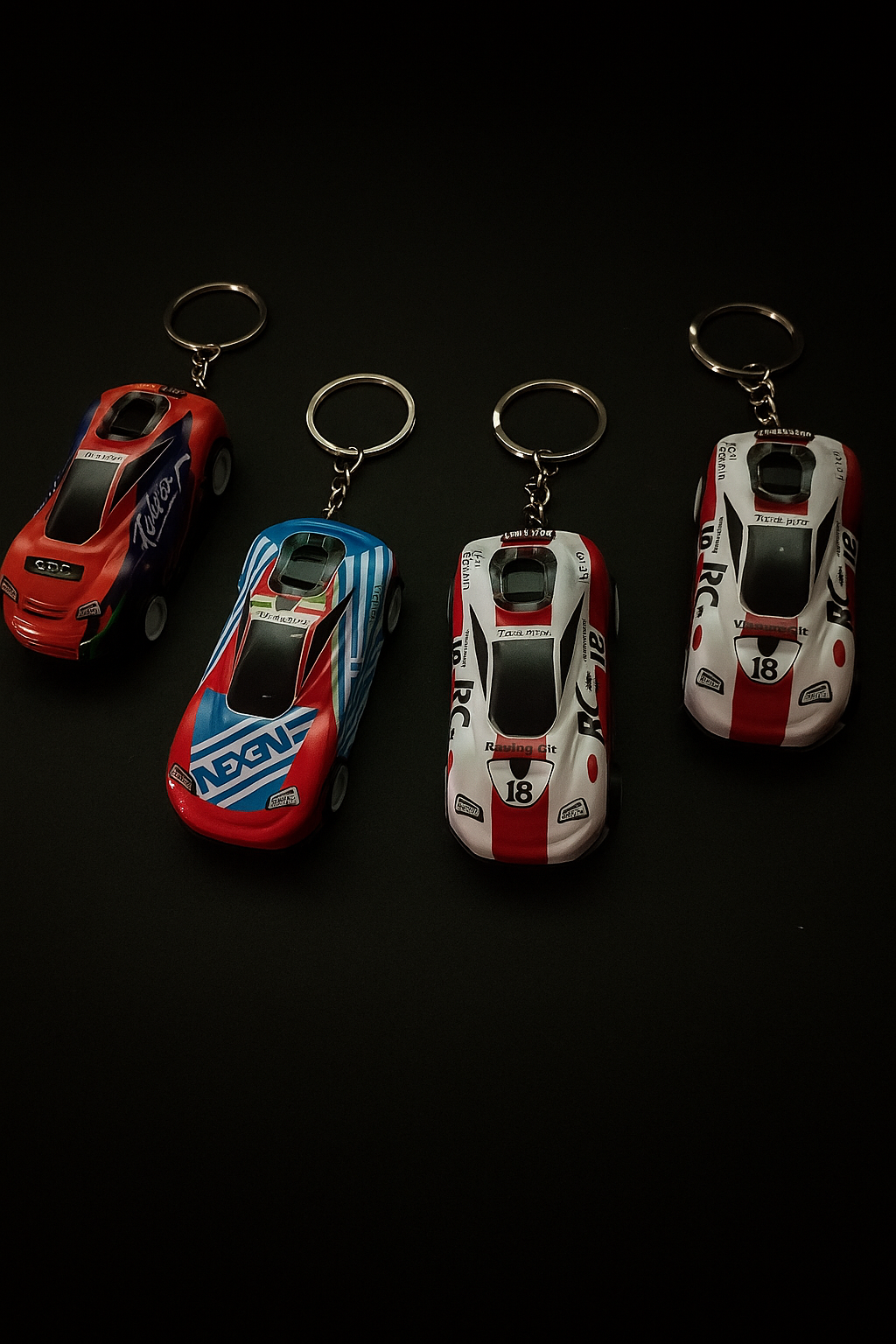 2 Small metallic car key chain